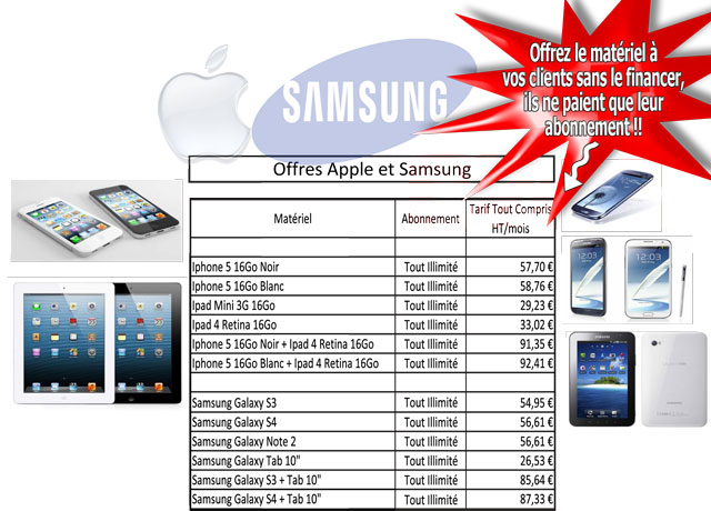 Offre Apple Samsung Partenaires